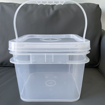 Custom1 2 galloni 4 galloni 5 galloni 6 galloni secchio di plastica di semi quadrati trasparenti personalizzare sì