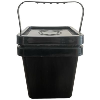 Scafo nero da 10 litri di plastica con coperchio robusto e materiale HDPE