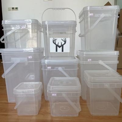 3L 4L 5L 6L 8L 10L 20L Barattolo di plastica quadrato trasparente Barattolo di plastica con coperchio