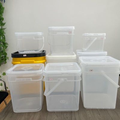 15L Plastico Supply Bucket Chiara Quadrata Bucket Food Safe Spessore di stampa personalizzato da 1,0 a 2,5 mm