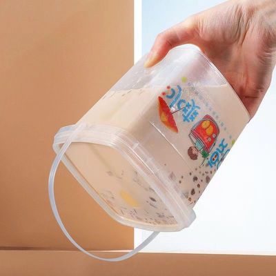 Contenitore quadrato di 500 ml, secchio di plastica con coperchio