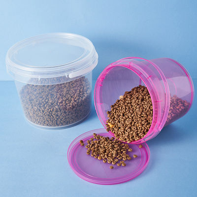 500 ml 750 ml 1L secchio di plastica a tenuta stagna per il contenitore di alimenti per animali da compagnia Spessore da 1,0 a 2,5 mm