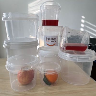 Contenitore di plastica trasparente da 1 litro con coperchio tenuto all'aria per lo stoccaggio e l'organizzazione personalizzati