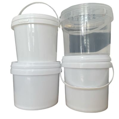 1L 2L 3L 4L 5L secchio di plastica rotondo bianco con copertura personalizzabile e durevole