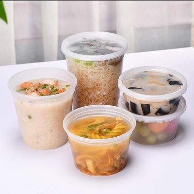 Acquarti di imballaggio di tipo alimentare, secchi di plastica con coperchio e manico 250 ml 350 ml 500 ml 750 ml 1L 2L