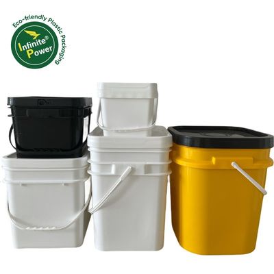Riciclare personalizzare un secchio di plastica da 15 litri con coperchio e un secchio forte con maniglia di metallo
