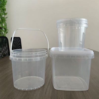 Contenitore di imballaggio alimentare ad alto credito 1L secchio rotondo di plastica con coperchio resistente alle sostanze chimiche