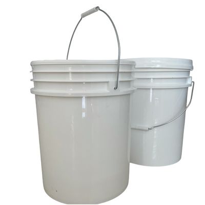 5L 10L 20L pesante secchio di plastica con manico metallico trasparente o stampa su misura