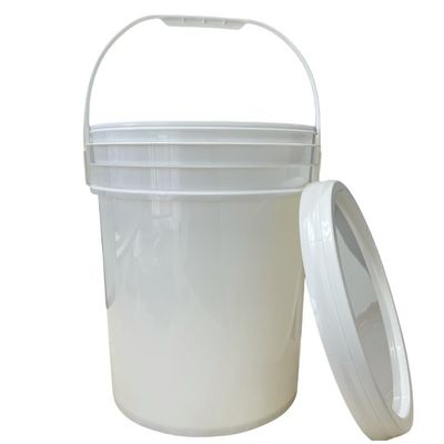 300 ml-15L secchio rotondo di plastica con coperchio e maniglia contenitore bianco