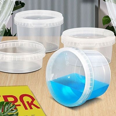 Botti di plastica personalizzati da 300 ml a 500 ml a 750 ml con coperchio per gelato di yogurt pasta di aglio e salsa