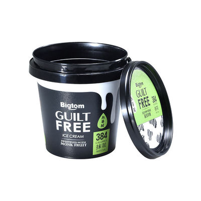 1L vasche di plastica per gelato e yogurt colore rosso IML stampa 1.0-2.5 mm di spessore