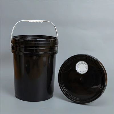 20L secchio nero di plastica per attrezzi secchioni coperchio e maniglia