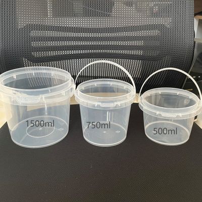 1L 2L 3L 4L 5L secchio rotondo di plastica nero o bianco con spessore del coperchio da 1,0 a 2,5 mm