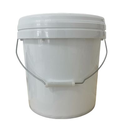Bottile di plastica in PP bianco da 8 litri con coperchio e maniglia in materiale resistente alle sostanze chimiche