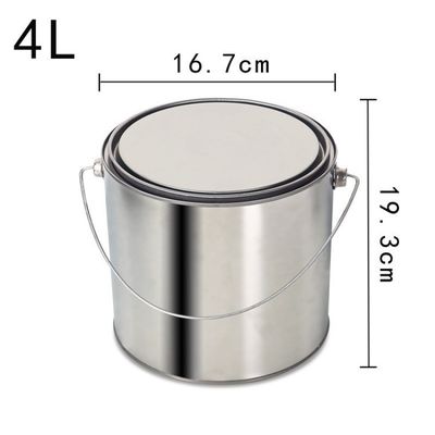 1L-5L Bottine di metallo rotonde personalizzate per manico di vernice e salsa o senza manico opzionale