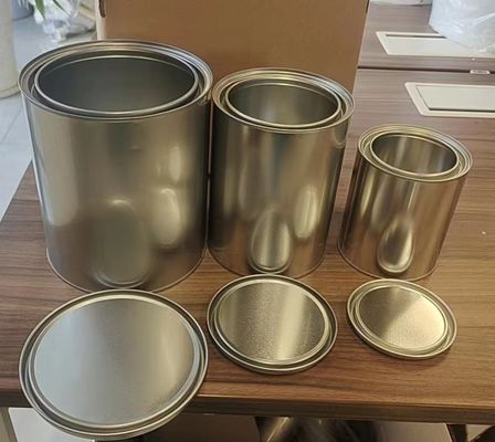 1L-5L Bottine di metallo rotonde personalizzate per manico di vernice e salsa o senza manico opzionale