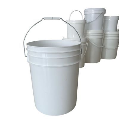 Bottile di plastica a base di grasso da 5 galloni con maniglia del coperchio e stampa per trasferimento di calore