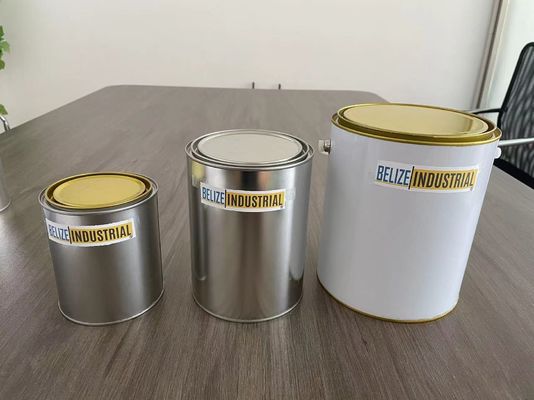 Personalizza il tuo imballaggio Boccone di metallo rotondo 1L-5L con maniglia per vernice e salsa