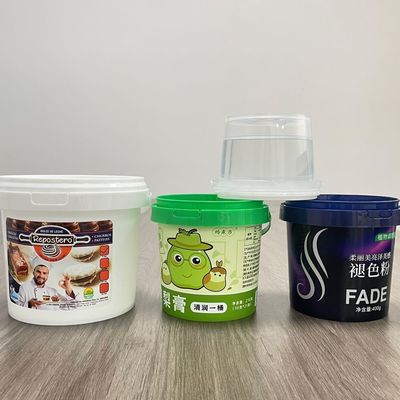 Yogurt Candy Tubs Bottine di plastica 300ml 500ml 1L Contenitore bianco con coperchio